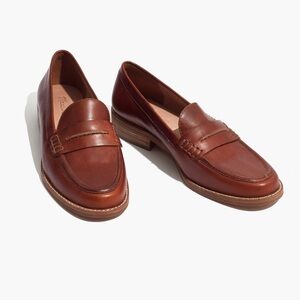 Madewell Brown Leather Penny Loafers
